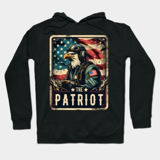 The Patriot Eagle Pilot Bird American Flag Tarot Card Pun Hoodie